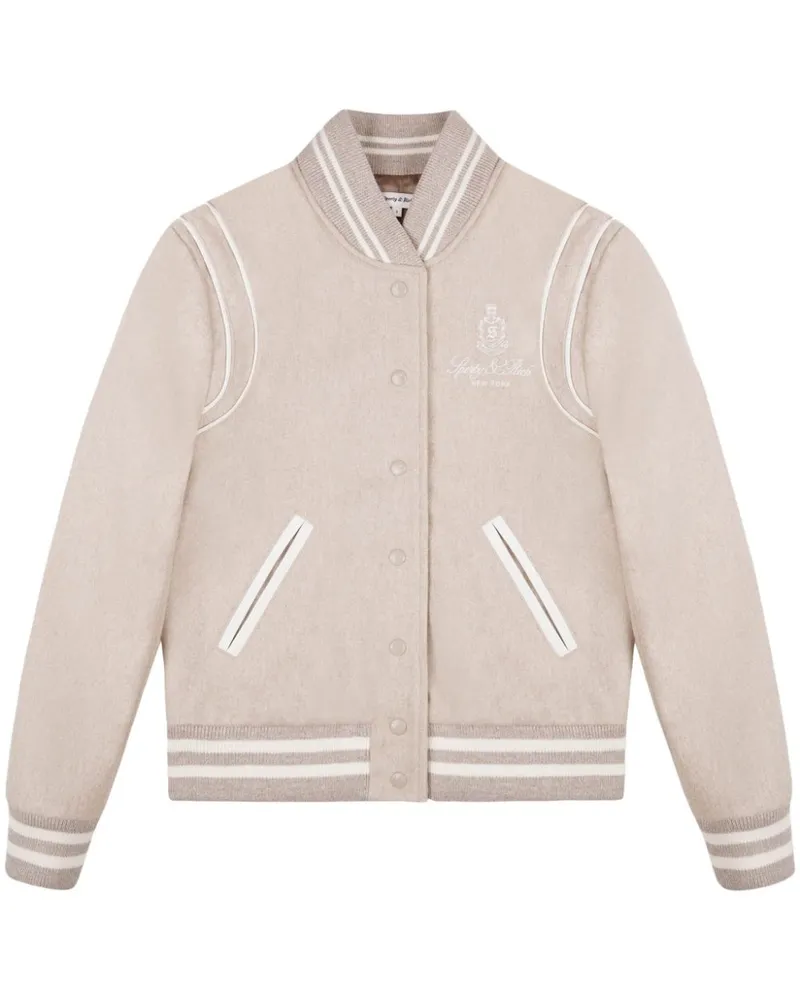 SPORTY & RICH Bomberjacke mit Logo-Stickerei - Nude Nude