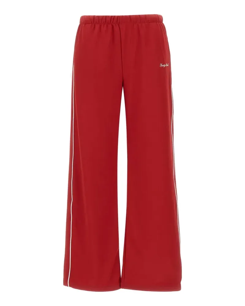 SPORTY & RICH logo-embroidered piped-trim track pants - Rot Rot