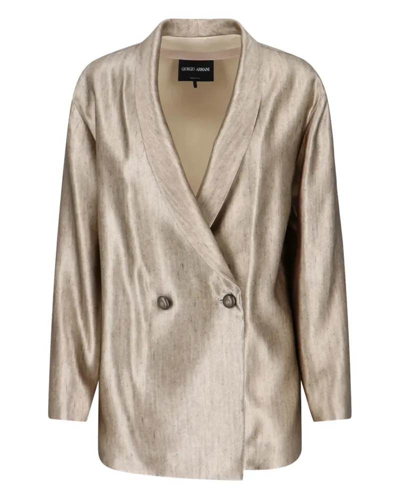 Giorgio Armani double-breasted silk blazer - Nude Nude