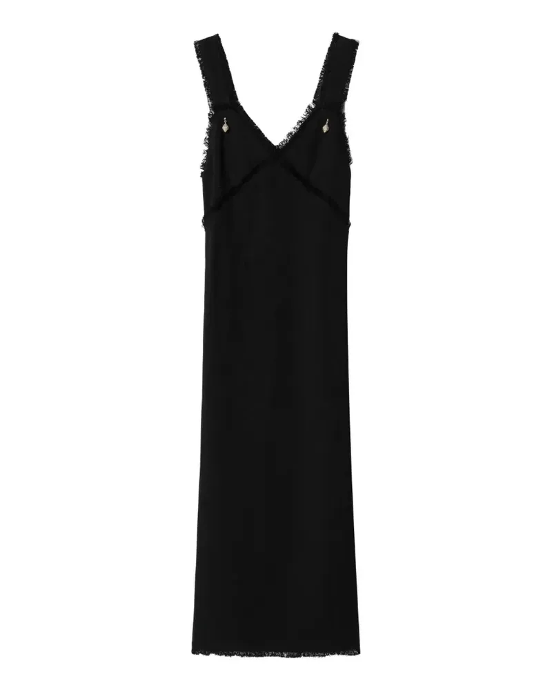 Totême Kleid mit V-Ausschnitt - Schwarz Schwarz