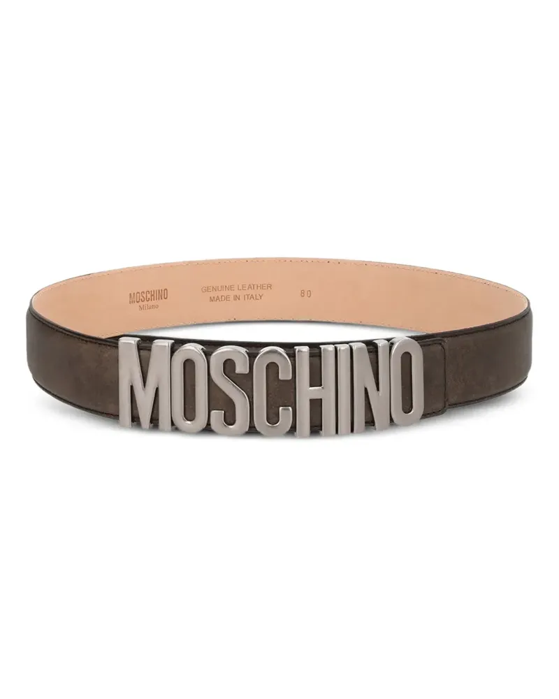 Moschino Gürtel mit Logo - Braun Braun