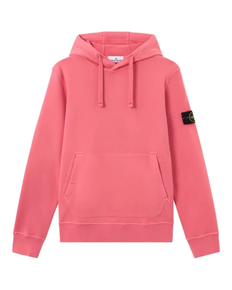 Stone Island 6100062 organic cotton fleece regular-fit hooded sweatshirt - Rosa Rosa