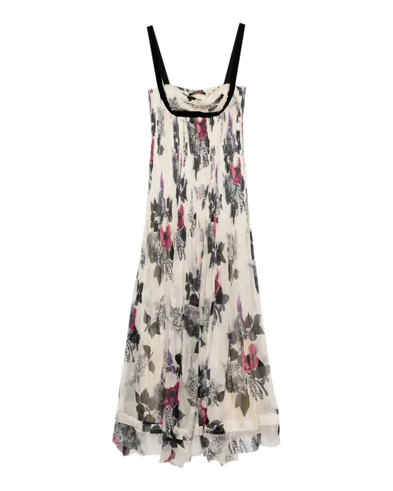 Roberto Cavalli floral-print bustier maxi dress - Nude Nude