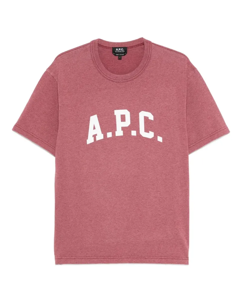 A.P.C. T-Shirt mit Logo-Print - Rosa Rosa