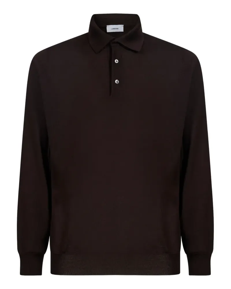 LARDINI long-sleeve polo shirt - Braun Braun