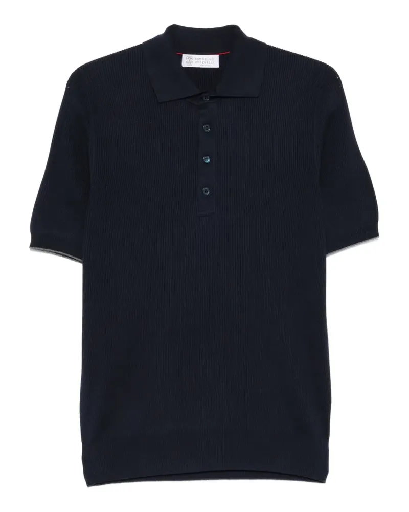 Brunello Cucinelli ribbed polo shirt - Blau Blau