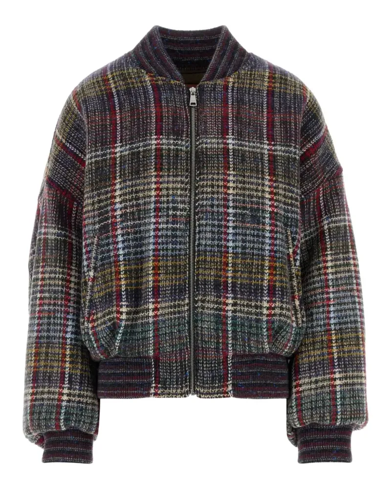 Missoni wool bomber jacket with check motif - Blau Blau