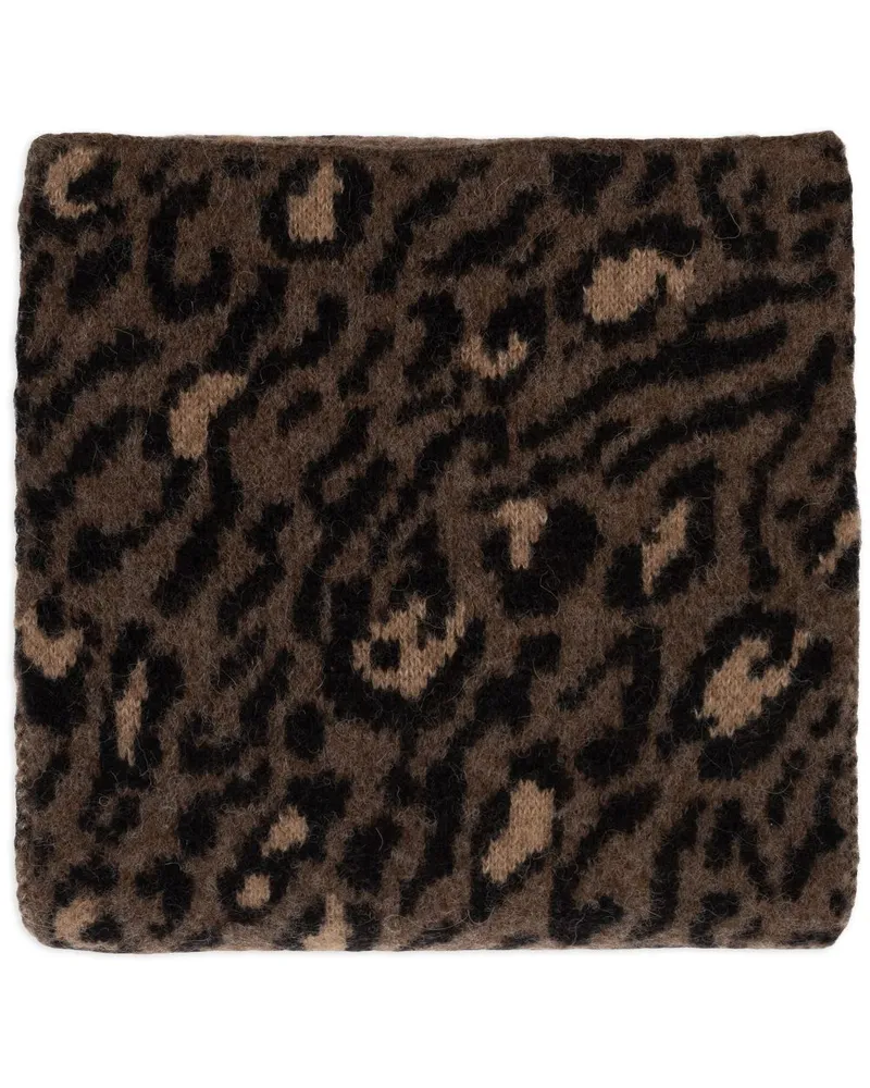 A.P.C. Schal mit Leoparden-Intarsie - Braun Braun