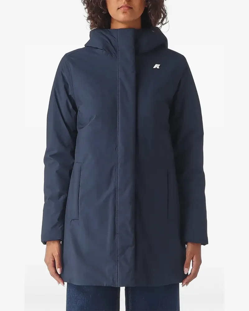 K-Way Kapuzenmantel mit Logo-Print - Blau Blau