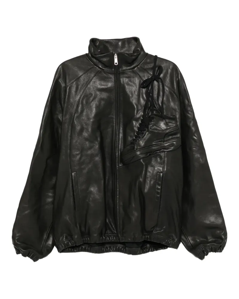 Doublet Lederjacke mit Sneaker-Patch - Schwarz Schwarz