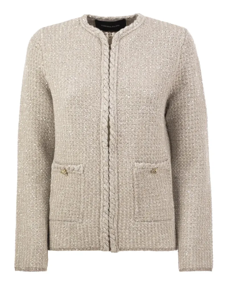 Fabiana Filippi sequin-embellished cardigan - Nude Nude
