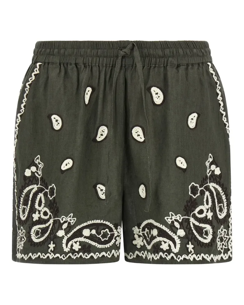 P.A.R.O.S.H. P.A.R.O H. Bestickte Shorts mit Kordelzug - Grün Grün