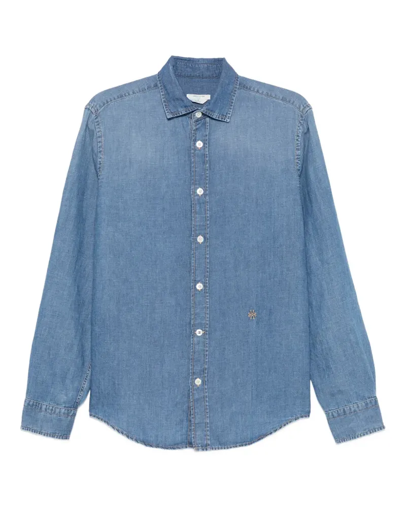 Jacob Cohën logo-embroidered denim shirt - Blau Blau