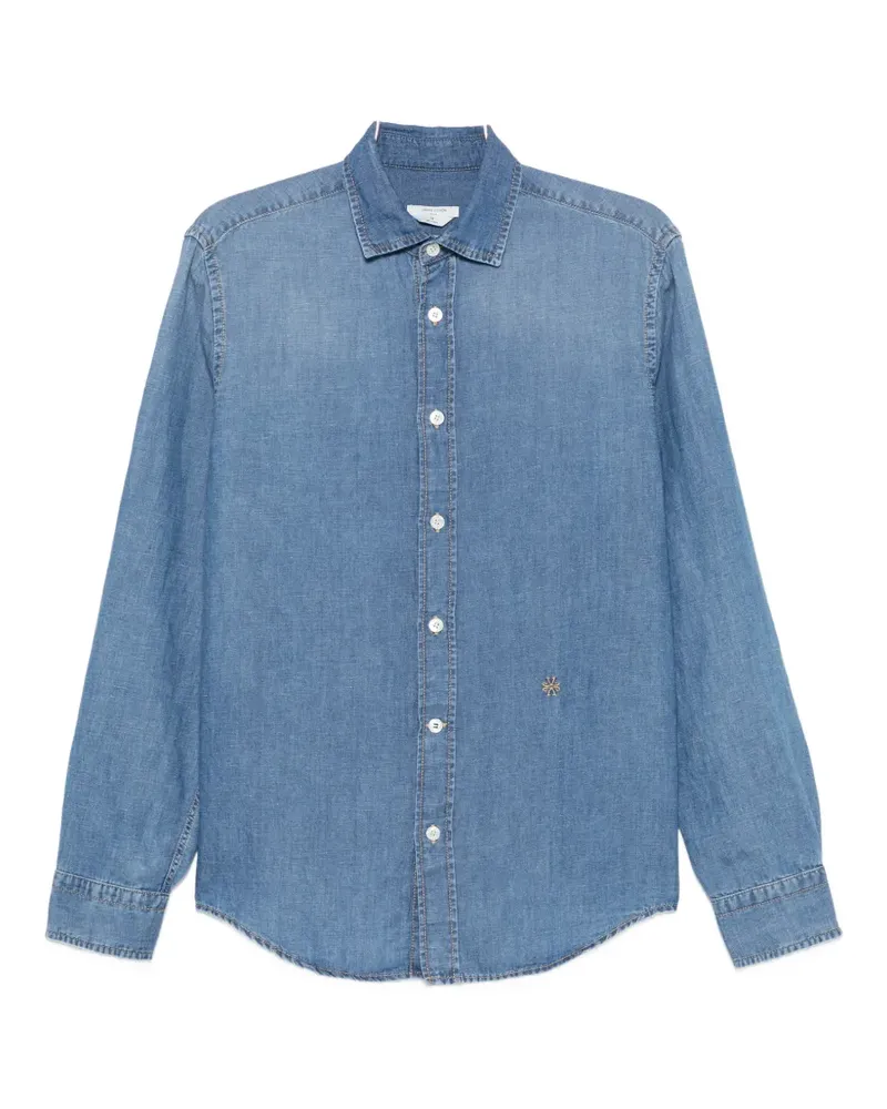 Jacob Cohën logo-embroidered denim shirt - Blau Blau