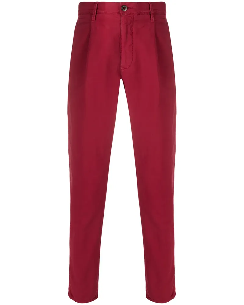 Incotex Chino mit Bundfalten - Rot Rot