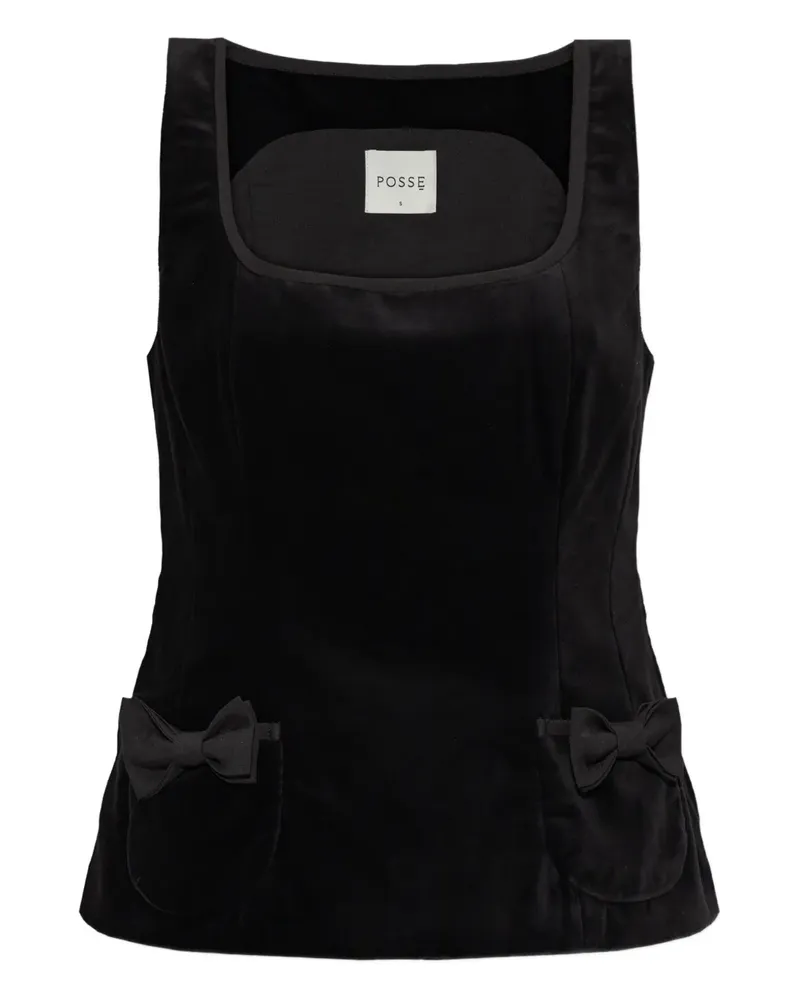 Posse Quincy bow pocket top - Schwarz Schwarz