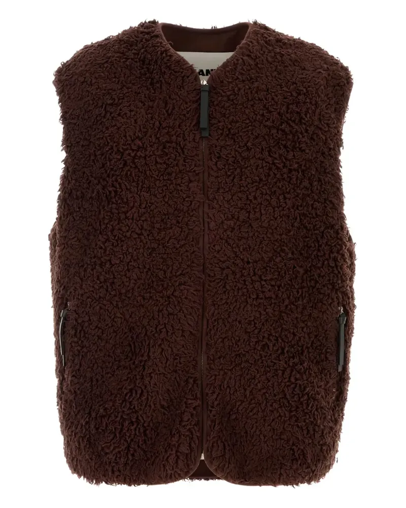 Jil Sander zip-fastening gilet - Braun Braun