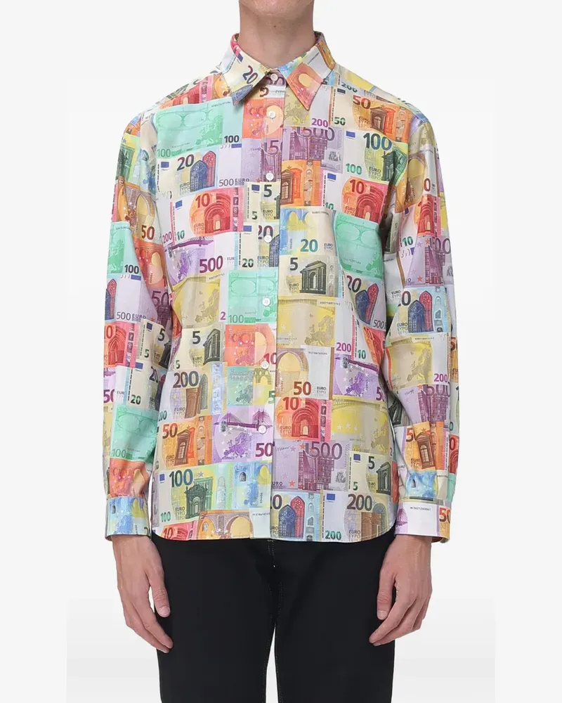 Moschino banknote-print relaxed-fit shirt - Gelb Gelb