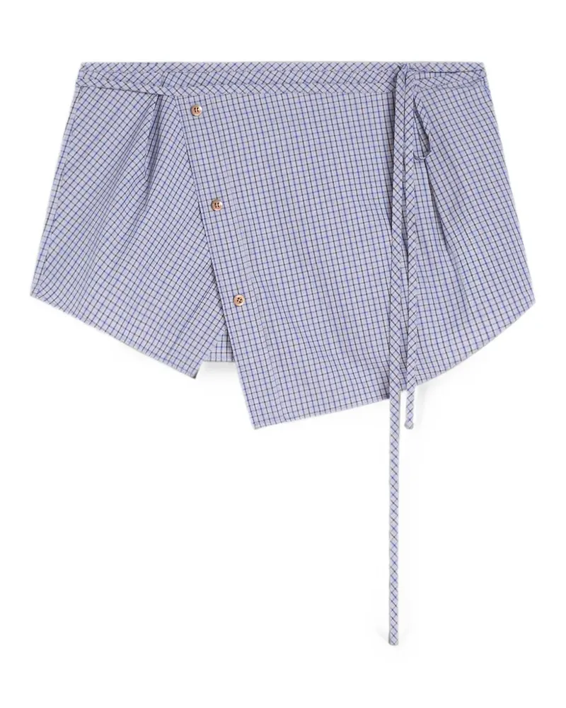 Dries van Noten Karierter Wickelgürtel - Blau Blau