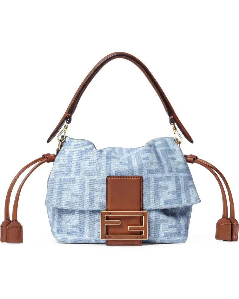 Fendi Baguette® Soft small light blue FF denim mini bag - Blau Blau