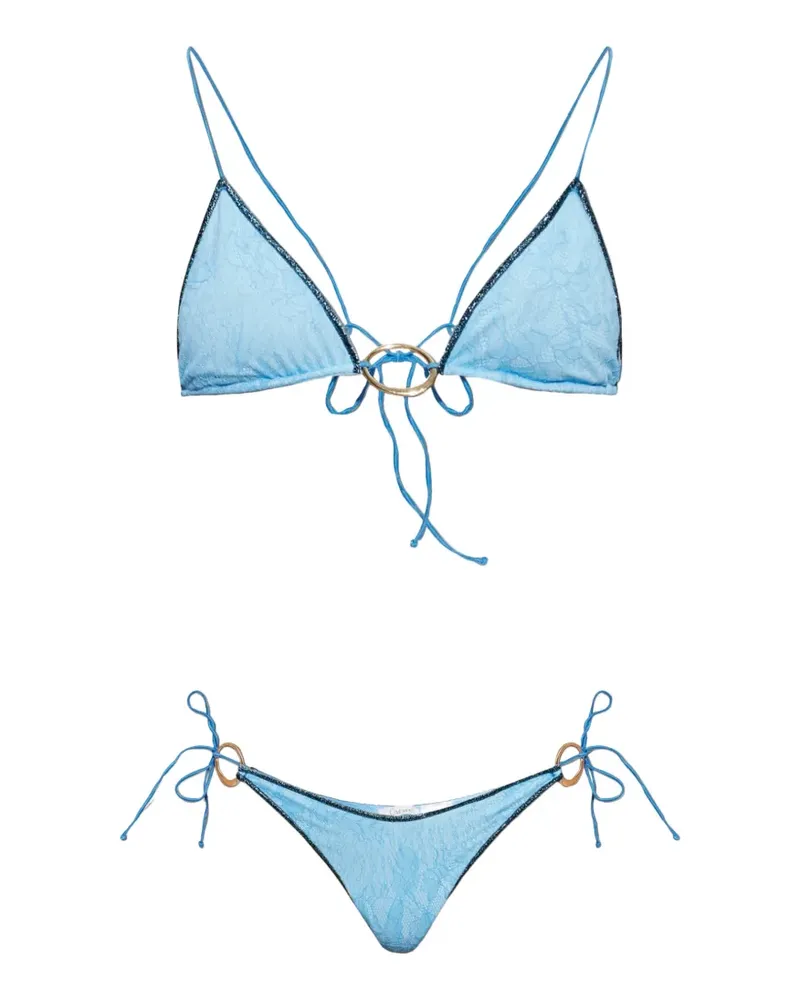 Oséree Bikini mit Spitze und Ringdetail - Blau Blau