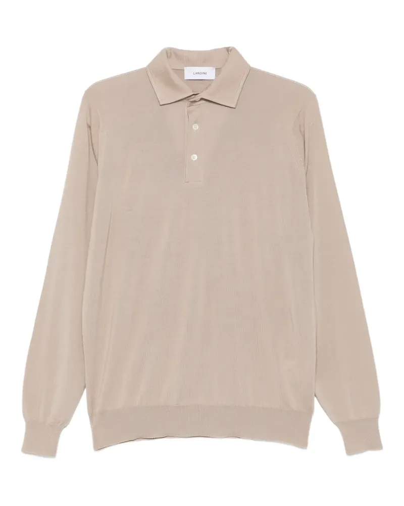 LARDINI Langärmeliges Poloshirt - Nude Nude