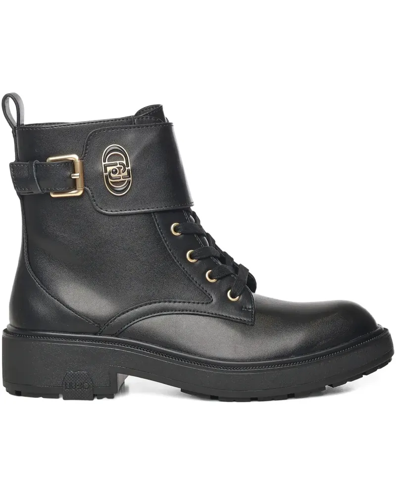 Liu Jo Stiefel mit Logo-Schild - Schwarz Schwarz