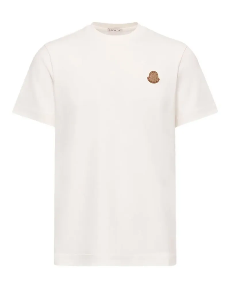 Moncler T-Shirt mit Logo-Patch - Weiß Weiß