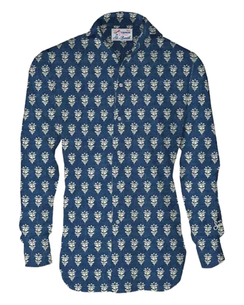 MC2 Saint Barth Hemd mit Blumen-Print - Blau Blau