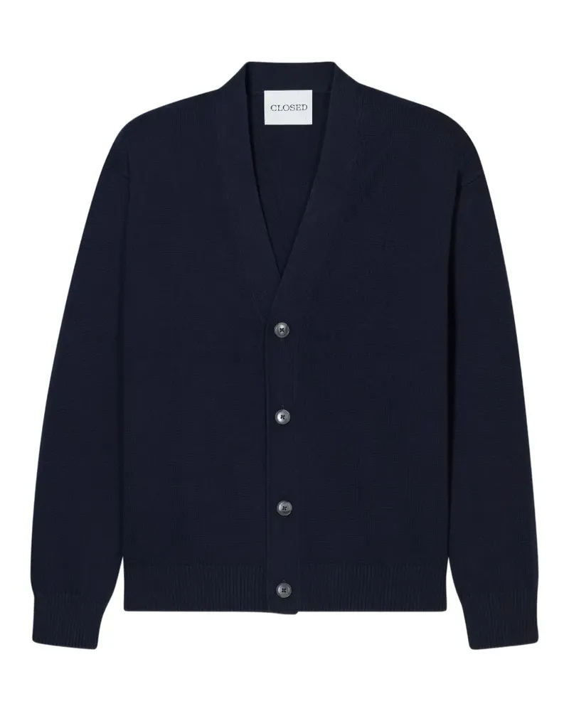 Closed Cardigan mit V-Ausschnitt - Blau Blau