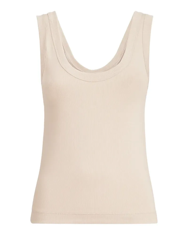 Brunello Cucinelli Geripptes Jerseyoberteil mit Monili-Detail - Nude Nude