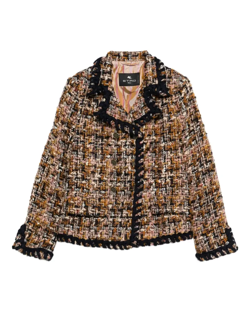 Etro Doppelreihige Tweed-Jacke - Schwarz Schwarz
