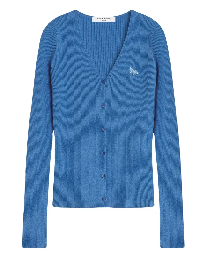 Kitsuné ribbed buttoned cardigan - Blau Blau