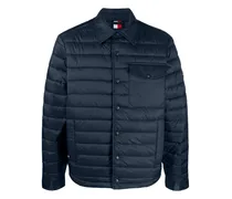 Gefütterte Hemdjacke mit Logo-Patch - Blau