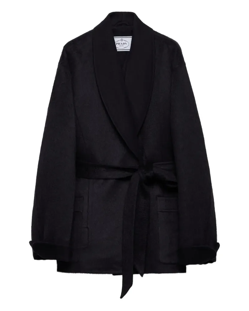 Prada Mantel mit Schalkragen - Schwarz Schwarz