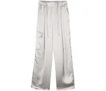 Satinhose mit weitem Bein - Grau