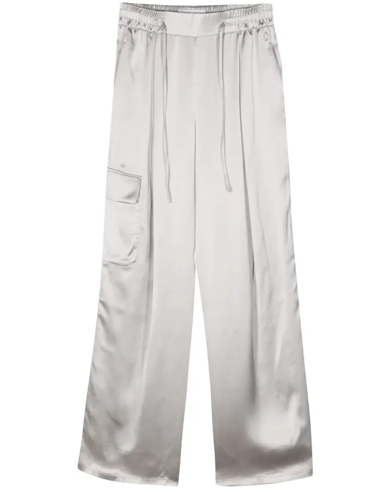 Yves Salomon Satinhose mit weitem Bein - Grau Grau