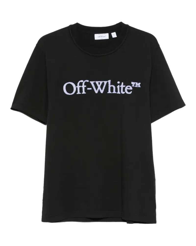 OFF-WHITE T-Shirt mit Logo-Stickerei - Schwarz Schwarz