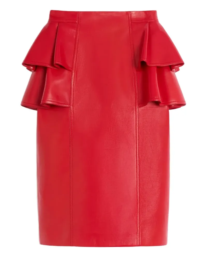 Valentino Garavani Midirock aus Leder - Rot Rot
