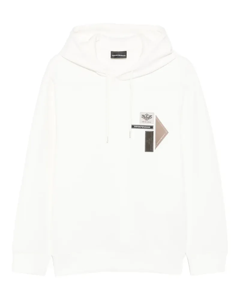 Emporio Armani Hoodie mit Logo-Patch - Weiß Weiß