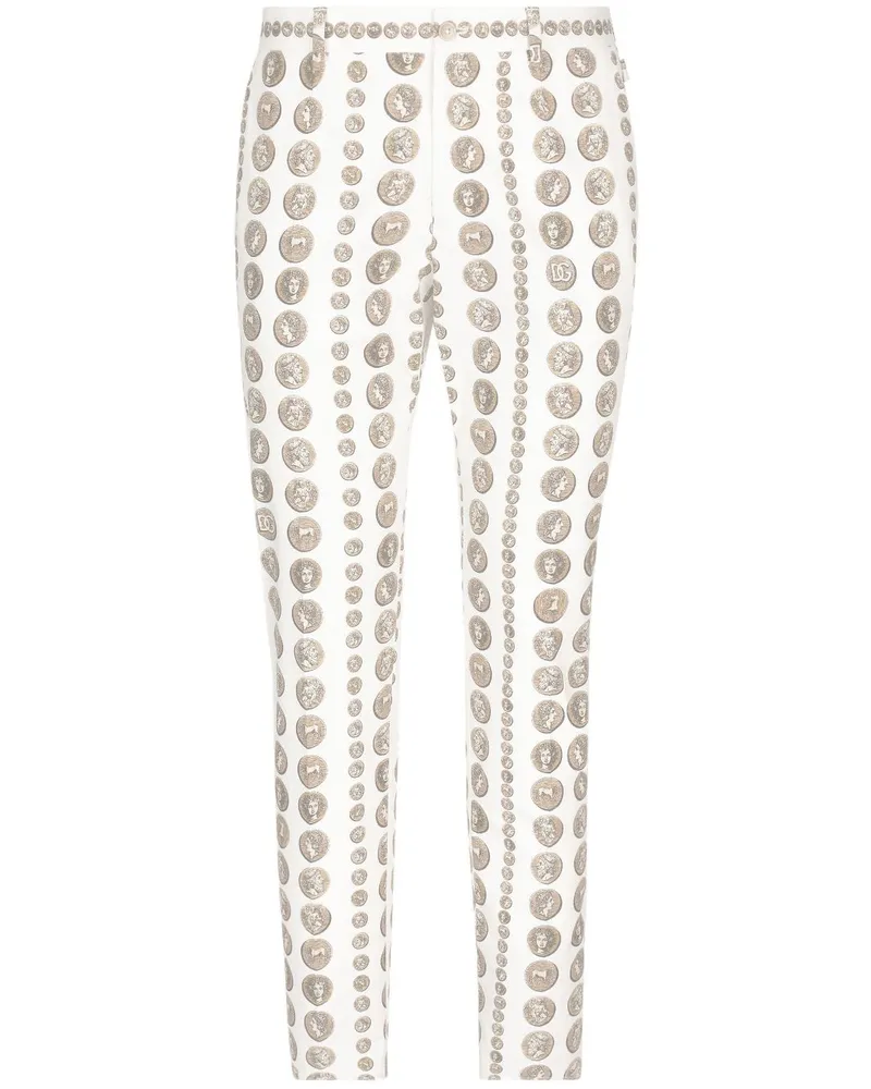 Dolce & Gabbana Hose mit Print - Weiß Weiß