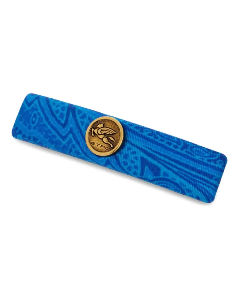 Etro Arnica printed metallic hair clip - Blau Blau