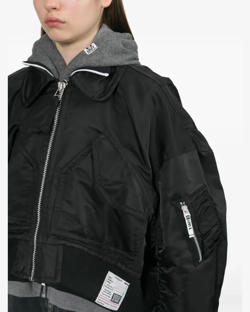 MIHARAYASUHIRO Bomberjacke im Layering-Look - Schwarz Schwarz