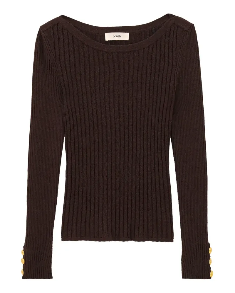 ba&sh Gerippter Palma Pullover mit Knöpfen - Schwarz Schwarz