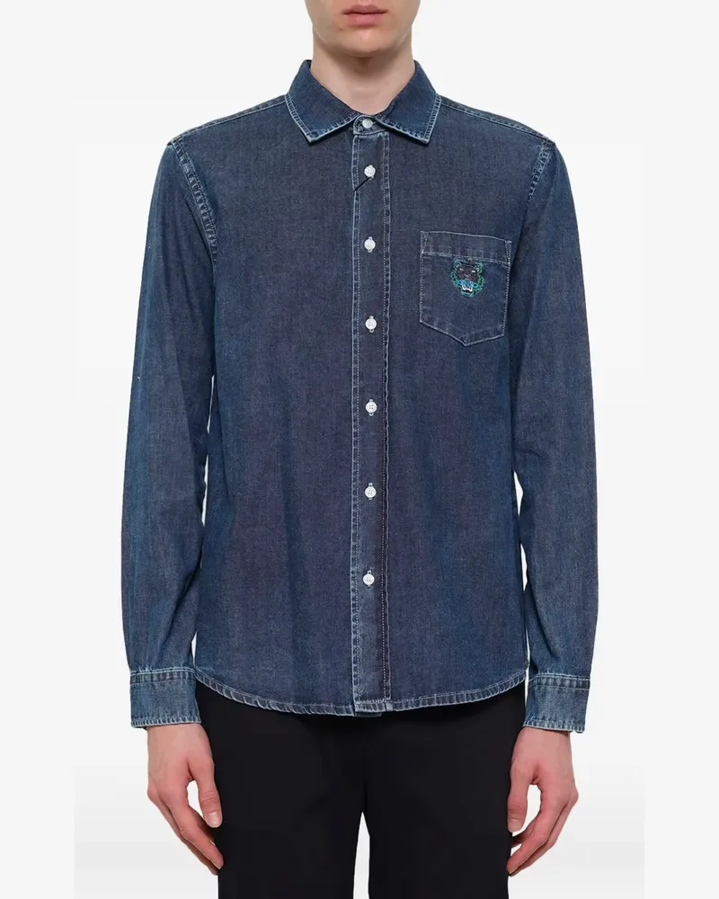 Kenzo Classic Tiger-patch denim shirt - Blau Blau