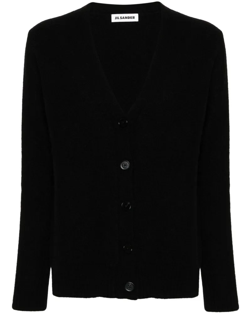 Jil Sander Bouclé-Cardigan mit Knöpfen - Schwarz Schwarz