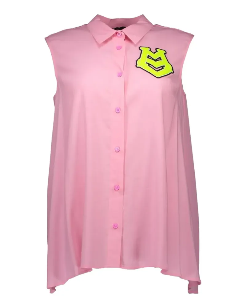Moschino graphic-patch sleeveless shirt - Rosa Rosa
