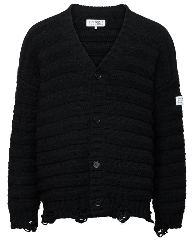 Maison Margiela Cardigan mit V-Ausschnitt - Schwarz Schwarz