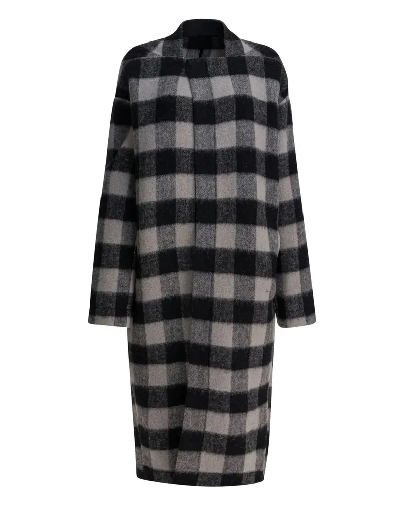 Rick Owens Island plaid coat - Schwarz Schwarz