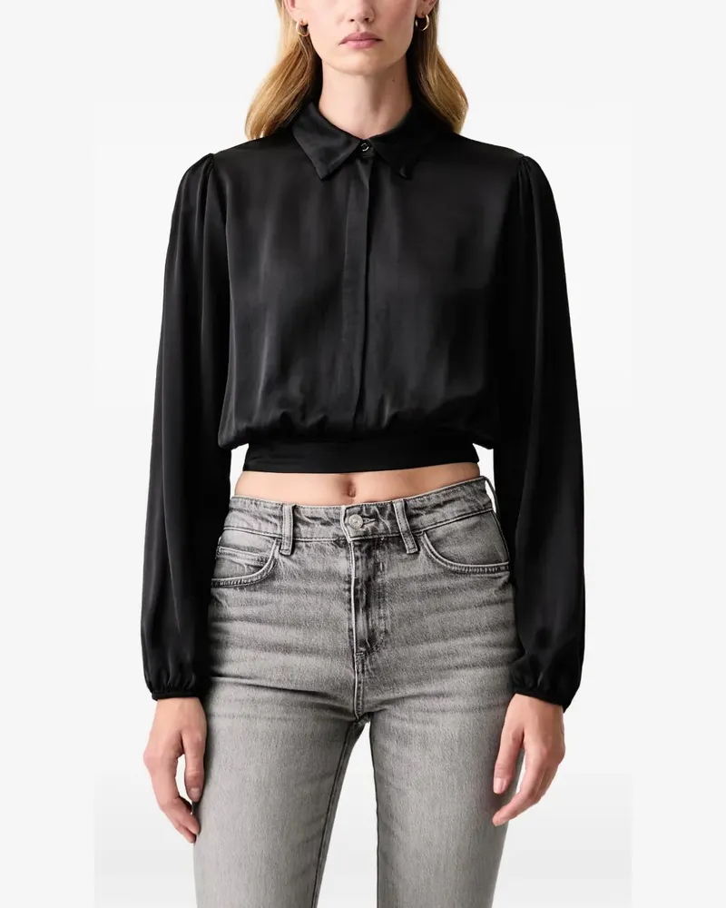 Fracomina cropped long-sleeve shirt - Schwarz Schwarz